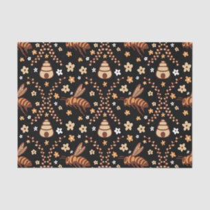 Dark Cottagecore Bees & Beehives Botanical Tissue Paper