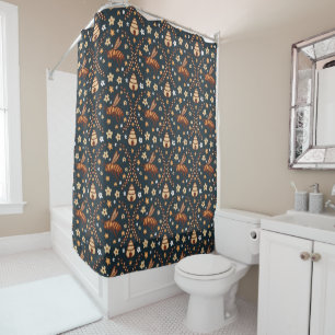 Dark Cottagecore Bees & Botanicals Shower Curtain