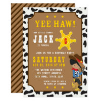 Dark Cowboy Wild West Birthday Invitation