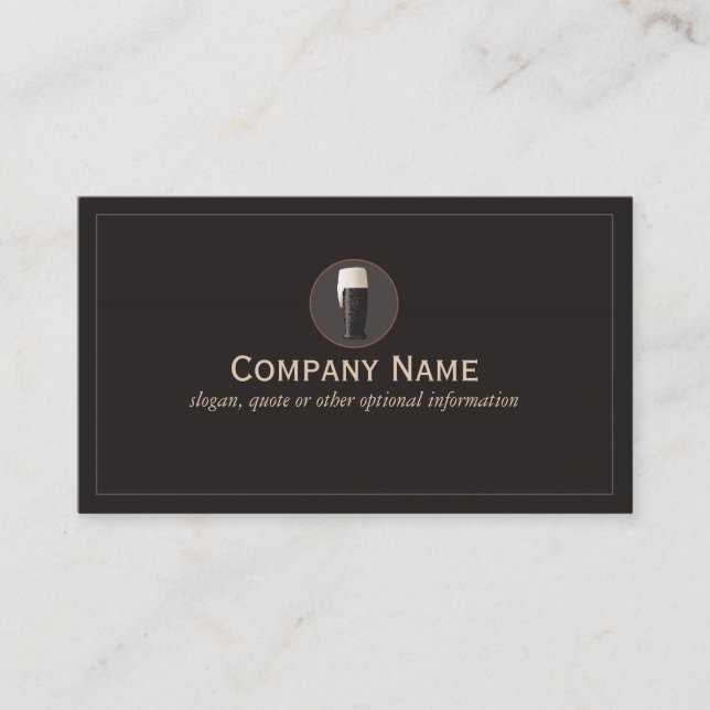 Dark Craft Beer Cicerone Brewery Business Card (Front)