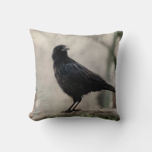 Dark Crow Throw Pillow