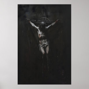 Dark Crucifixion Art Print Gothic Religious 