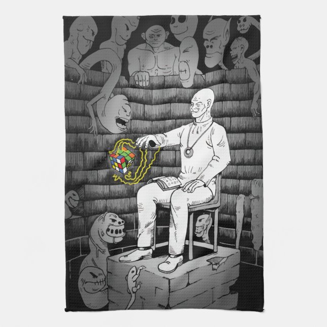 Dark Cube Magic Kitchen Towel (Vertical)