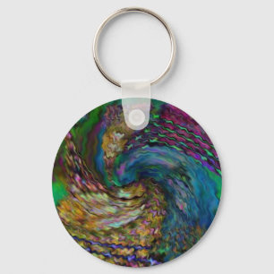 Dark Curly Colors Keychain