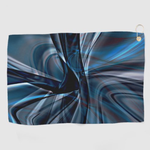 Dark curved polished overlapping twisted strokes   golf towel