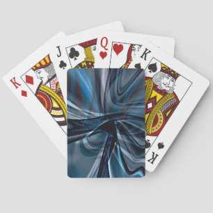 Dark curved polished overlapping twisted strokes poker cards
