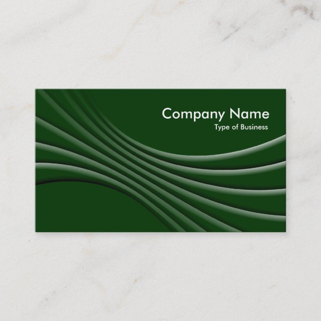 Dark Curves 3d - Dark Green Business Card (Front)