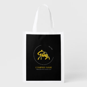 Dark custom logo eco-friendly grocery bag