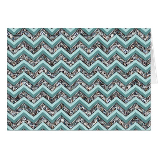 Dark Cut Glass and Teal Zigzag Cards (Front Horizontal)