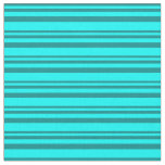 [ Thumbnail: Dark Cyan and Aqua Stripes Pattern Fabric ]