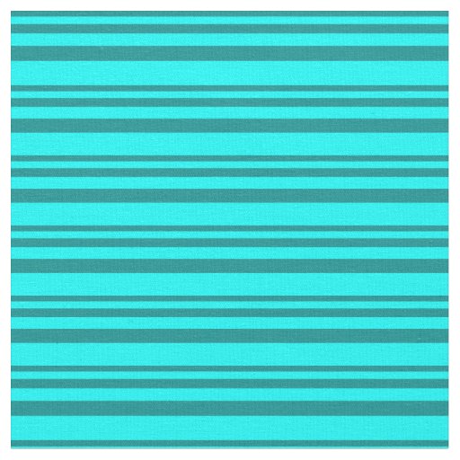 Dark Cyan and Aqua Stripes Pattern Fabric