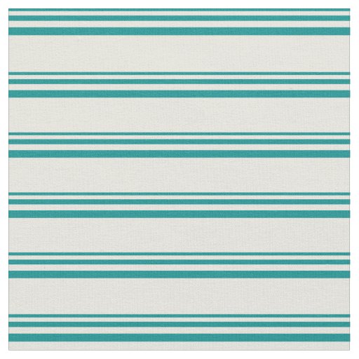 Dark Cyan and Beige Lined Pattern Fabric