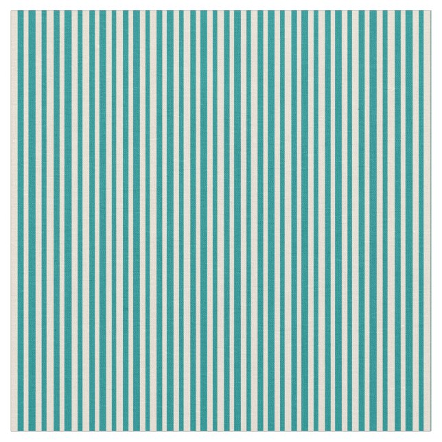 Dark Cyan and Bisque Colored Lines Fabric (Close Up)