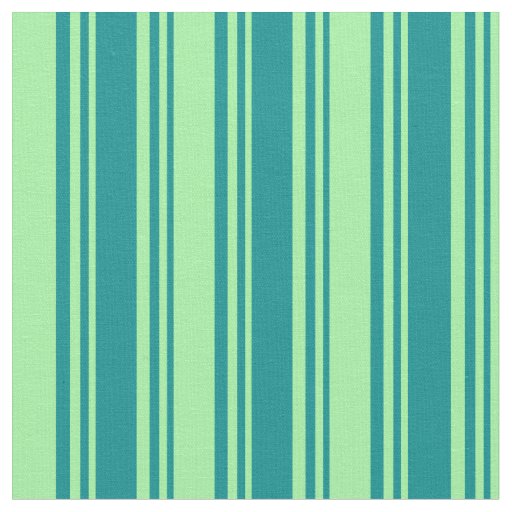 Dark Cyan and Green Colored Stripes Fabric