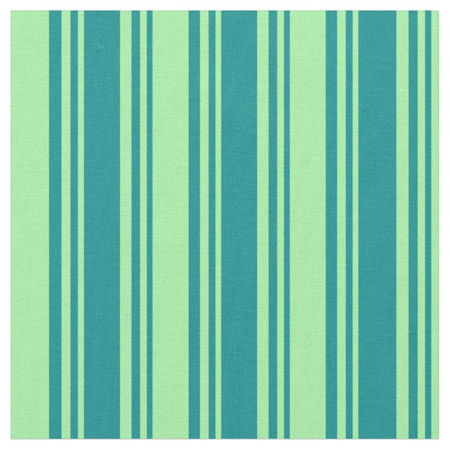 Dark Cyan and Green Colored Stripes Fabric (Close Up)