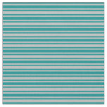 [ Thumbnail: Dark Cyan and Grey Colored Stripes/Lines Pattern Fabric ]