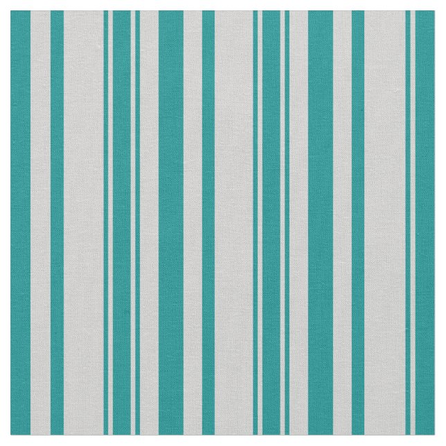 Dark Cyan and Light Gray Lined/Striped Pattern Fabric (Close Up)
