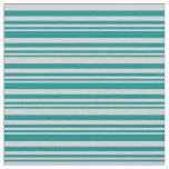 [ Thumbnail: Dark Cyan and Light Grey Colored Lines Pattern Fabric ]