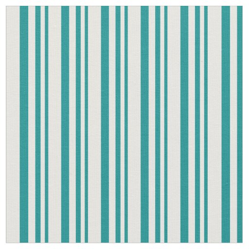 Dark Cyan and Mint Cream Stripes Pattern Fabric