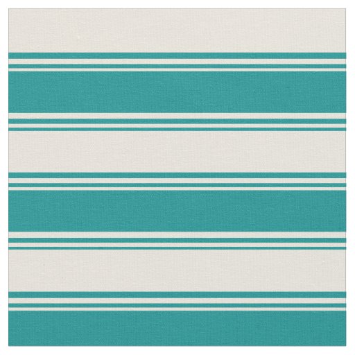Dark Cyan & Beige Colored Lined Pattern Fabric