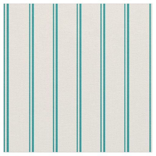 Dark Cyan & Beige Striped Pattern Fabric