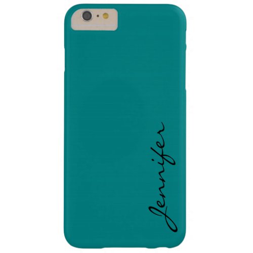 Dark cyan color background barely there iPhone 6 plus case
