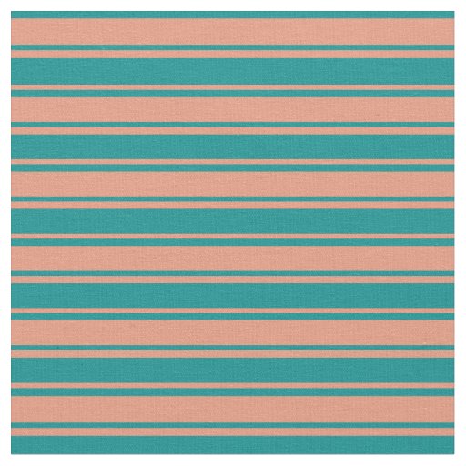 Dark Cyan & Dark Salmon Lines Fabric