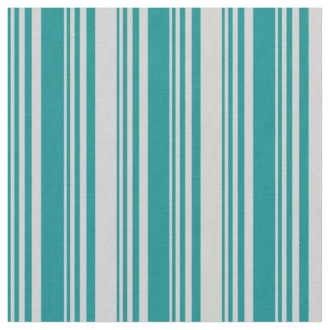 Dark Cyan & Light Gray Striped/Lined Pattern Fabric (Close Up)