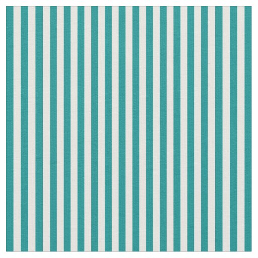 Dark Cyan & Mint Cream Pattern of Stripes Fabric