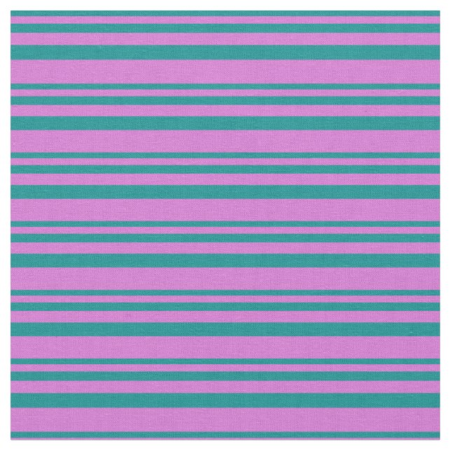 Dark Cyan & Orchid Lines/Stripes Pattern Fabric (Close Up)