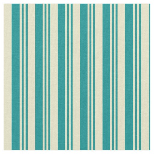 Dark Cyan & Pale Goldenrod Pattern Fabric