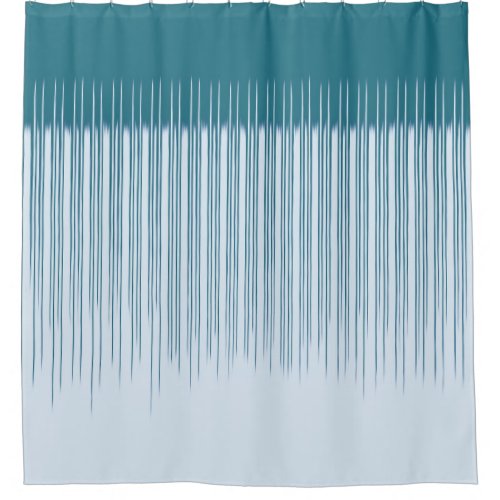 Dark Cyan Stripe Pattern  Shower Curtain