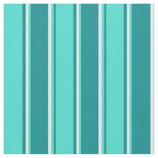 Dark Cyan, Turquoise & Mint Cream Pattern Fabric