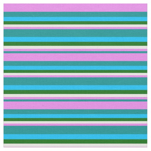 Dark Cyan, Violet, White, Green & Deep Sky Blue Fabric