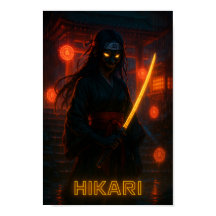 Dark Cyberpunk Anime Girl with a Glowing Katana