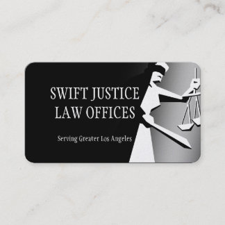 Dark Deco Lady of Justice Business Card