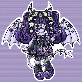 Dark Decora Demon Girl Sticker
