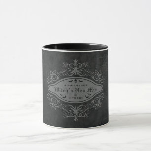 Dark Decorative Banner Witch Bats Skull Halloween Mug