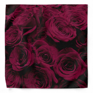 Dark deep red magenta burgundy roses  bandana
