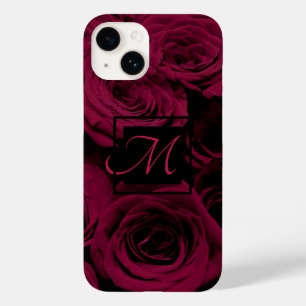 Dark deep red magenta burgundy roses Case-Mate iPhone 14 case