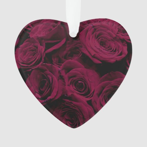 Dark deep red magenta burgundy roses  ornament