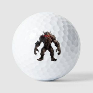 Dark Demon Monster with Glowing Red Eyes Fantasy C Golf Balls