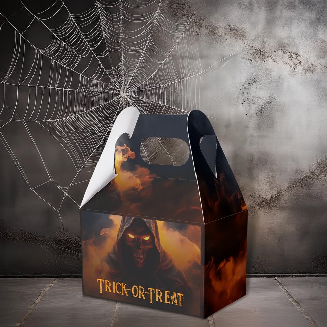 Dark demon with orange smoke halloween favor boxes (Creator Uploaded)
