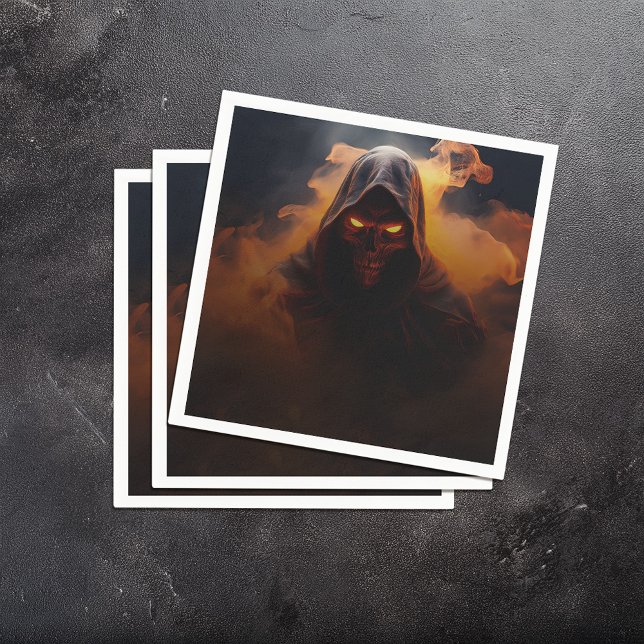 Dark demon with orange smoke halloween napkins (Creator Uploaded)