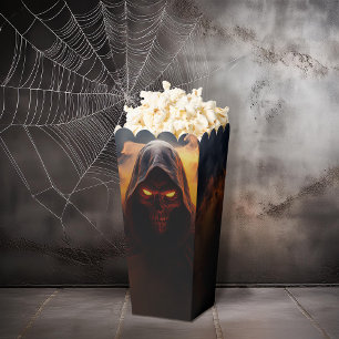 Dark demon with orange smoke halloween popcorn box