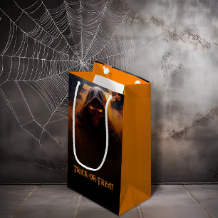 Dark demon with orange smoke Halloween Small Gift Bag