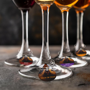 Dark demon with orange smoke halloween wine charm