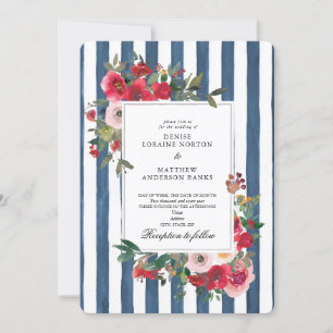 Dark Denim Colored Wedding Invitation