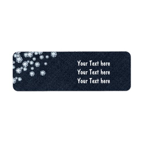 Dark Denim  Diamonds Glam Party Address Labels