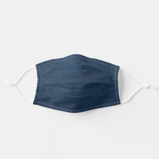 Dark Denim Jeans Adult Cloth Face Mask (Front, Unfolded)